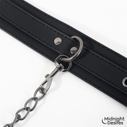 MIDNIGHT DESIRES - COLLAR AND ANKLE CUFFS WITH CHAIN