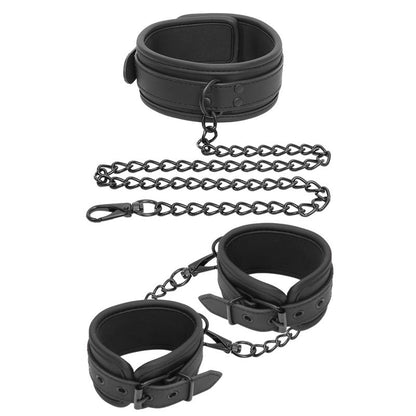 INTOYOU BLACK SHADOW - COLLAR AND HAND CUFFS SET VEGAN LEATHER