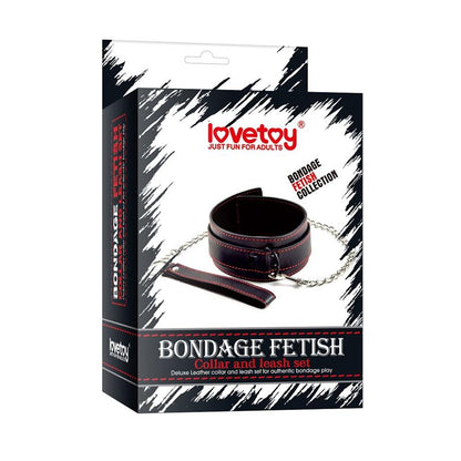 LOVETOY - COLLAR AND LEASH BONDAGE BLACK