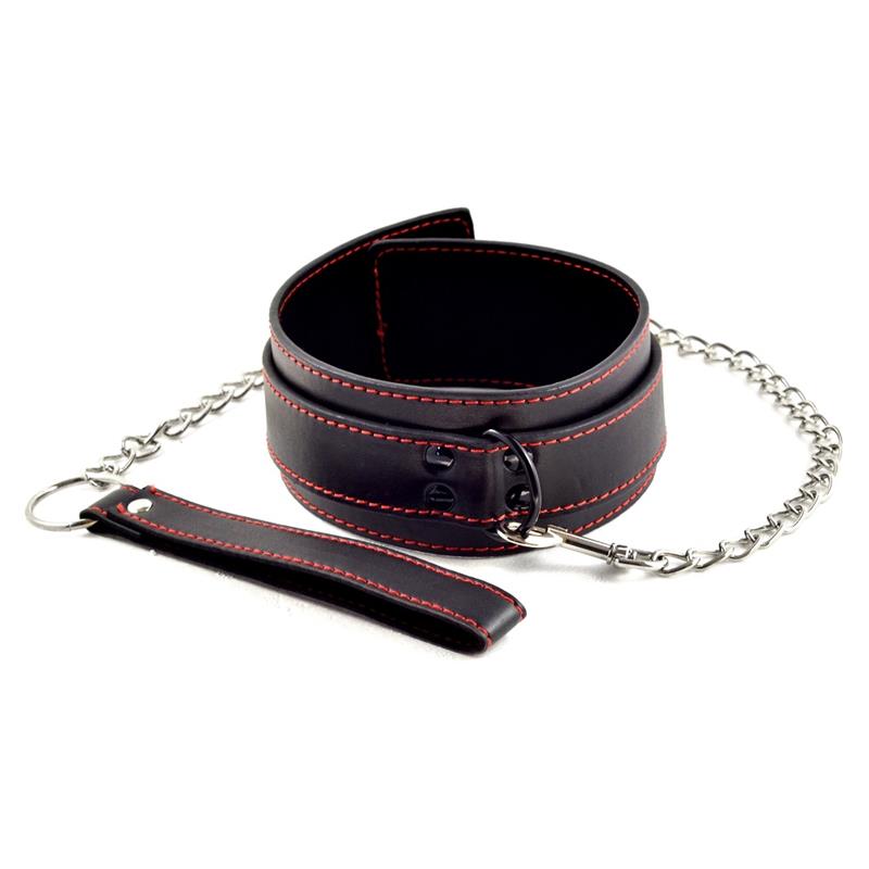 LOVETOY - COLLAR AND LEASH BONDAGE BLACK