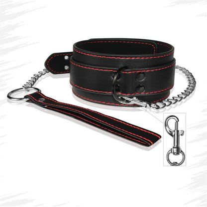 LOVETOY - COLLAR AND LEASH BONDAGE BLACK