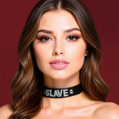 COQUETTE CHIC DESIRE - SLAVE VEGAN LEATHER CHOKER