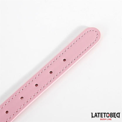 LATETOBED BDSM LINE - COLLAR WITH BELL ADJUSTABLE PINK