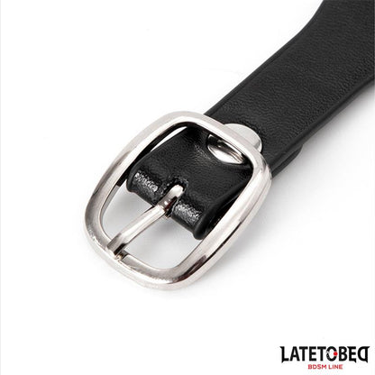 LATETOBED BDSM LINE - COLLAR WITH BELL AND LEASH