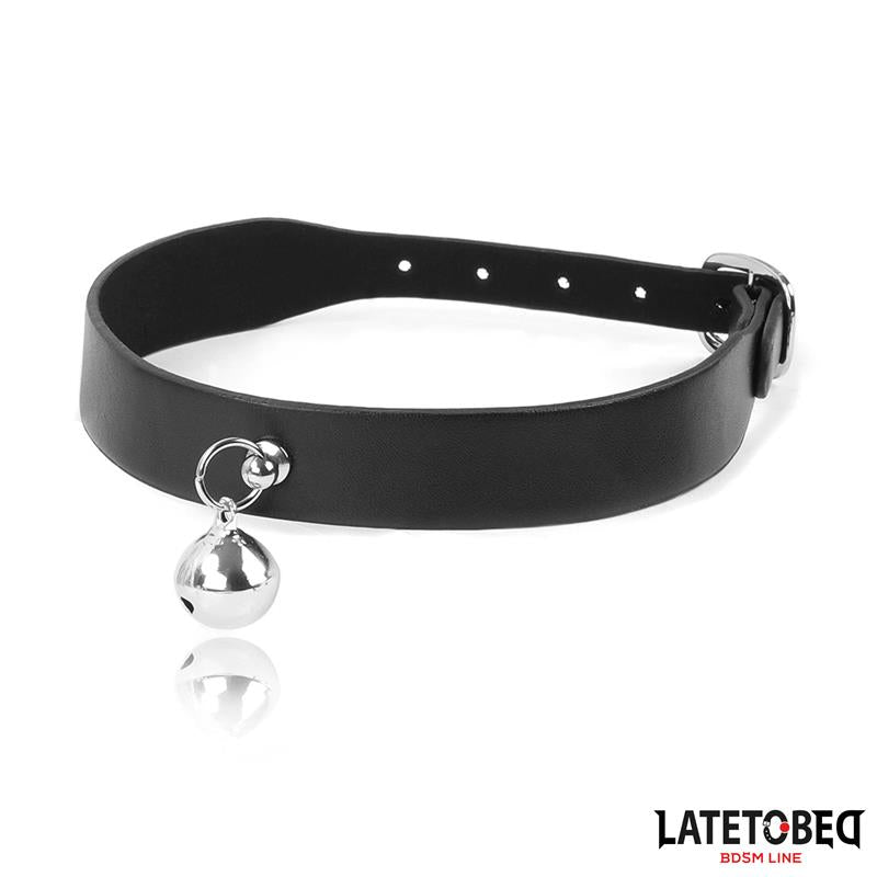 LATETOBED BDSM LINE - COLLAR WITH BELL AND LEASH