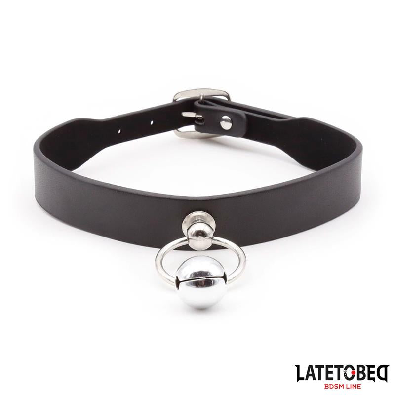 LATETOBED BDSM LINE - COLLAR WITH BELL AND LEASH