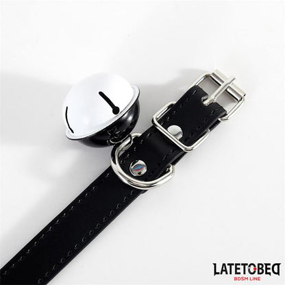 LATETOBED BDSM LINE - COLLAR WITH BELL BLACK ADJUSTABLE