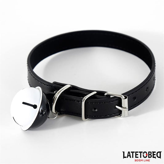 LATETOBED BDSM LINE - COLLAR WITH BELL BLACK ADJUSTABLE