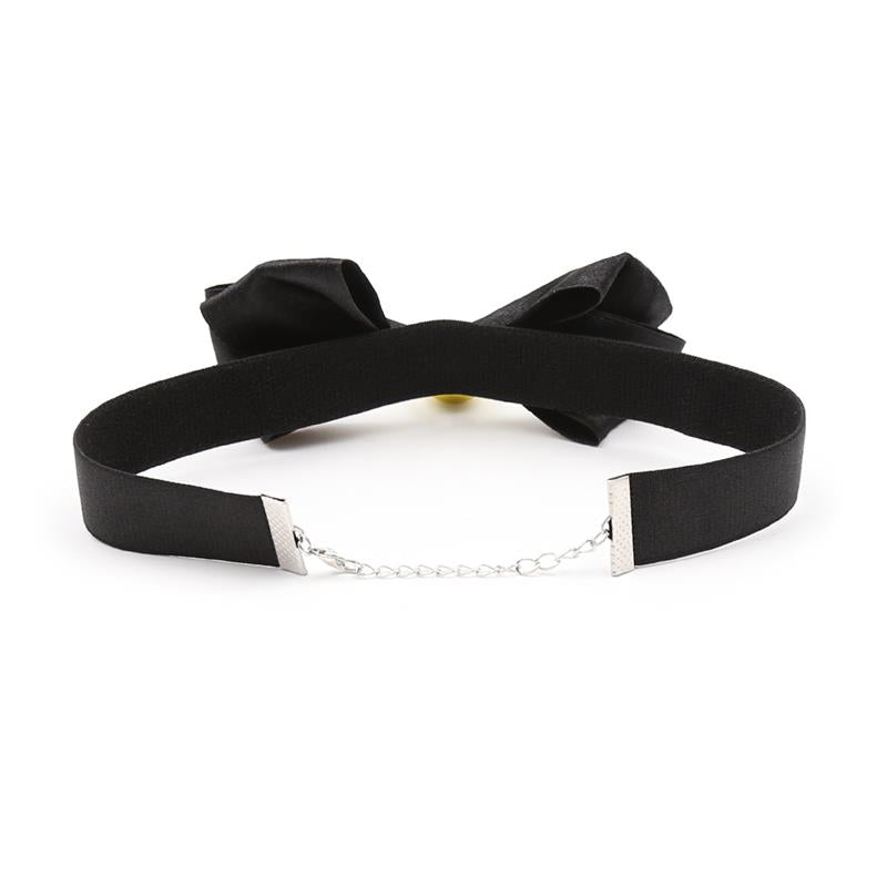 LATETOBED BDSM LINE - COLLAR WITH BOW AND BELL 29 CM SIZE M BLACK