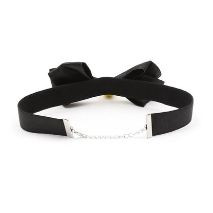 LATETOBED BDSM LINE - COLLAR WITH BOW AND BELL 29 CM SIZE M BLACK