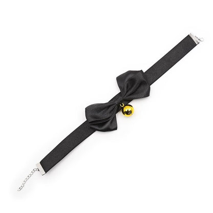 LATETOBED BDSM LINE - COLLAR WITH BOW AND BELL 36 CM SIZE L BLACK