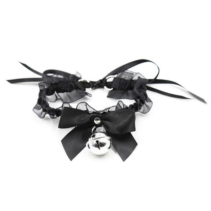 LÍNEA BDSM LATETOBED - COLLAR CON LAZO, CASCABEL Y ENCAJE