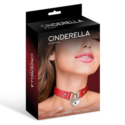 CINDERELLA - COLLAR WITH HEART LOCK VEGAN LEATHER ONE SIZE