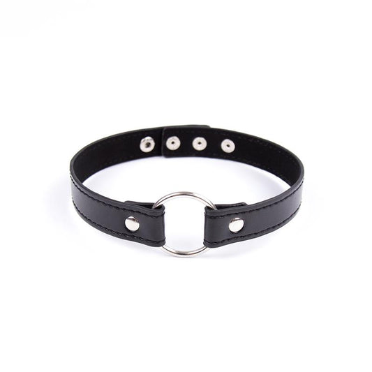 LATETOBED BDSM LINE - COLLAR WITH HOOP ADJUSTABLE 38,2 CM BLACK