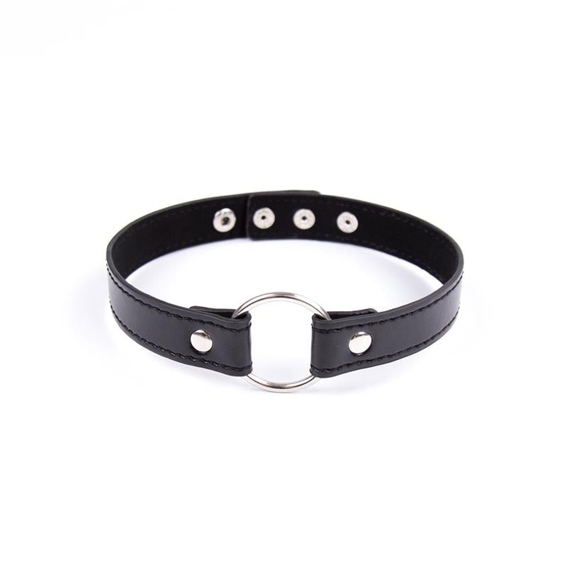 LATETOBED BDSM LINE - COLLAR WITH HOOP ADJUSTABLE 38,2 CM BLACK