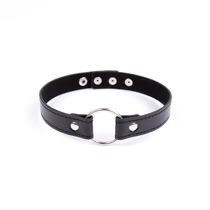 LATETOBED BDSM LINE - COLLAR WITH HOOP ADJUSTABLE 38,2 CM BLACK