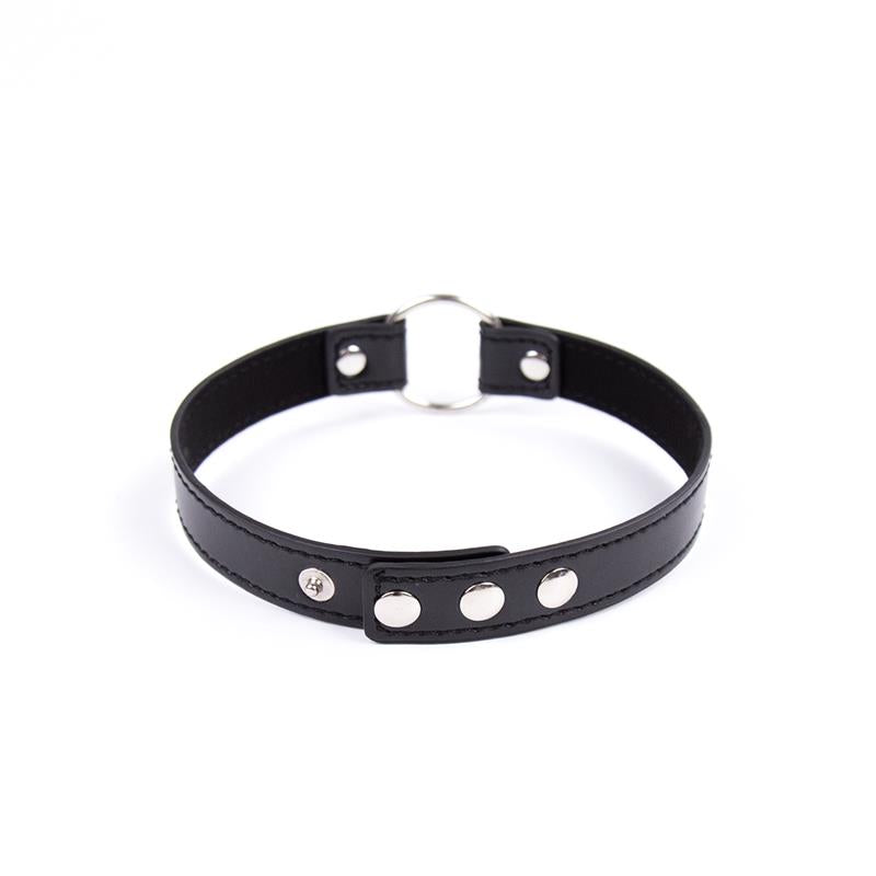 LATETOBED BDSM LINE - COLLAR WITH HOOP ADJUSTABLE 38,2 CM BLACK