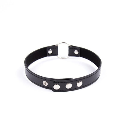 LATETOBED BDSM LINE - COLLAR WITH HOOP ADJUSTABLE 38,2 CM BLACK