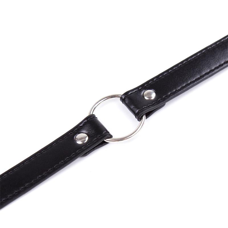 LATETOBED BDSM LINE - COLLAR WITH HOOP ADJUSTABLE 38,2 CM BLACK