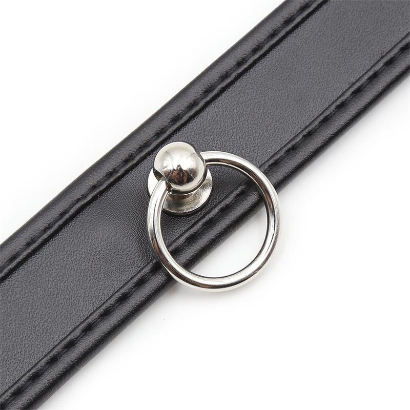 LATETOBED BDSM LINE - COLLAR WITH HOOP BLACK