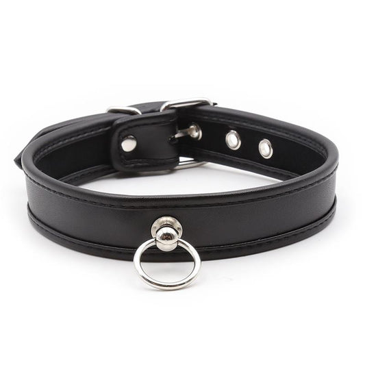 LATETOBED BDSM LINE - COLLAR WITH HOOP BLACK