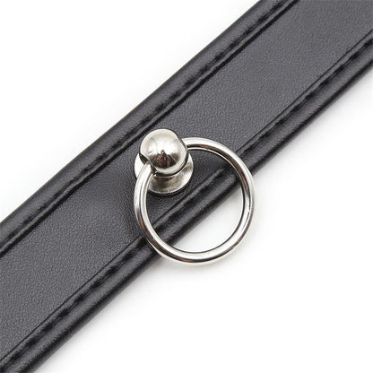 LATETOBED BDSM LINE - COLLAR WITH HOOP BLACK