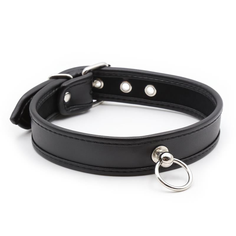 LATETOBED BDSM LINE - COLLAR WITH HOOP BLACK