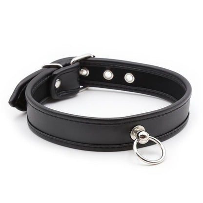 LATETOBED BDSM LINE - COLLAR WITH HOOP BLACK