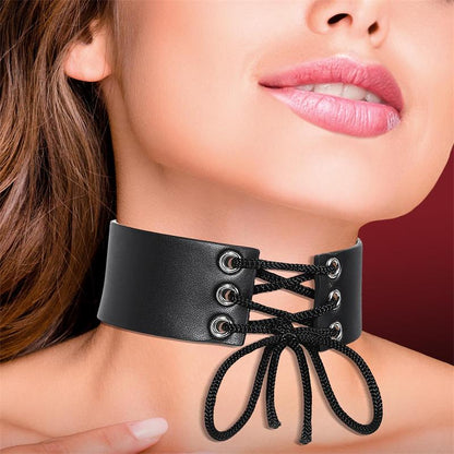 COQUETTE CHIC DESIRE - VEGAN LEATHER NECKLACE WOMAN FETISH ACCESSORY