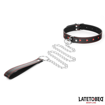 LATETOBED BDSM LINE - COLLAR WITH LEASH 52 CM