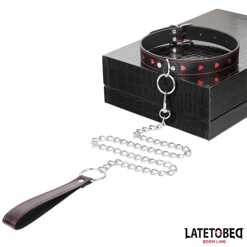 LATETOBED BDSM LINE - COLLAR WITH LEASH 52 CM