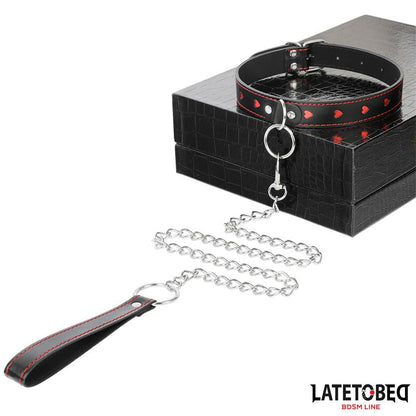 LATETOBED BDSM LINE - COLLAR WITH LEASH 52 CM