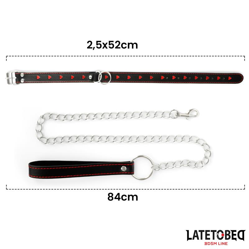 LATETOBED BDSM LINE - COLLAR WITH LEASH 52 CM