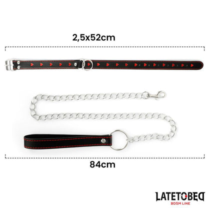LATETOBED BDSM LINE - COLLAR WITH LEASH 52 CM