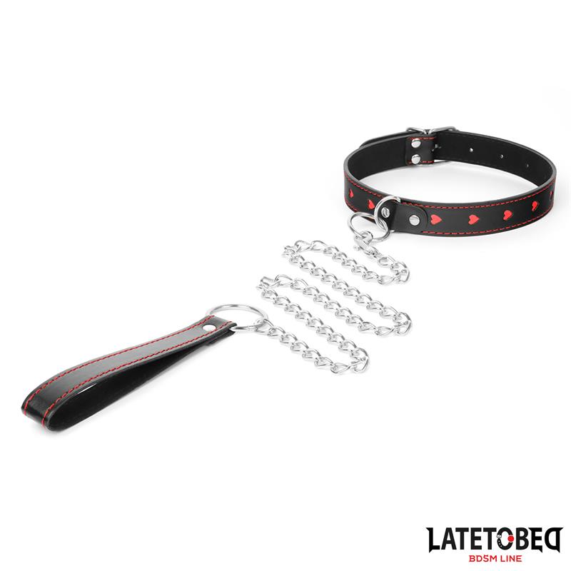 LATETOBED BDSM LINE - COLLAR WITH LEASH 52 CM