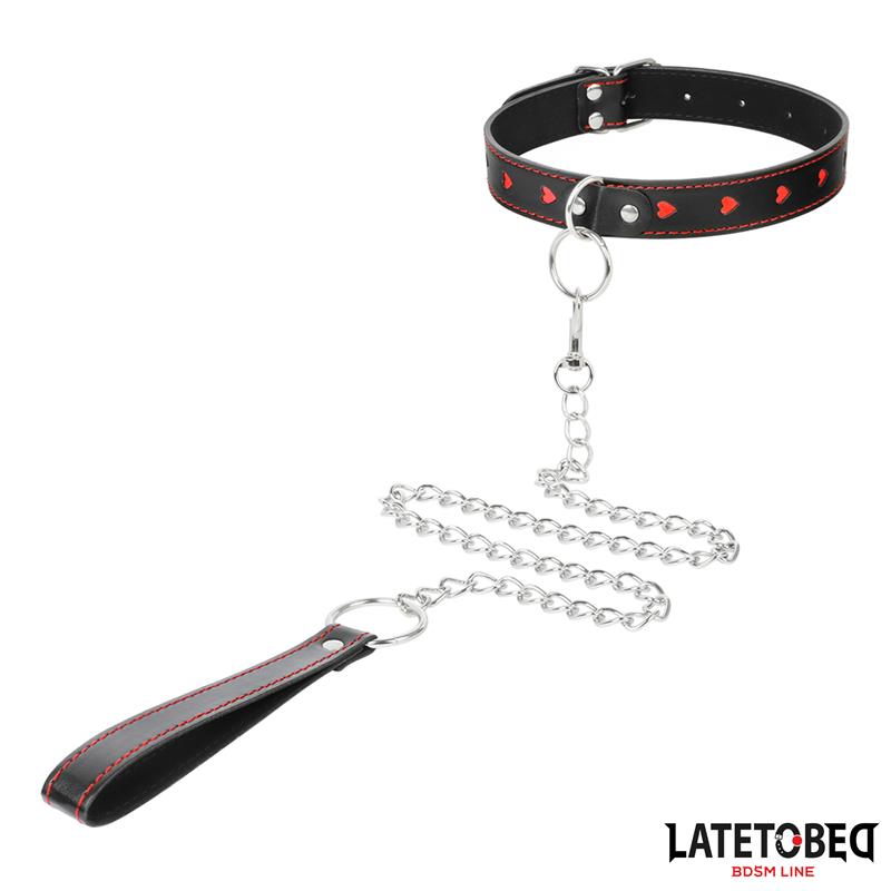 LATETOBED BDSM LINE - COLLAR WITH LEASH 52 CM