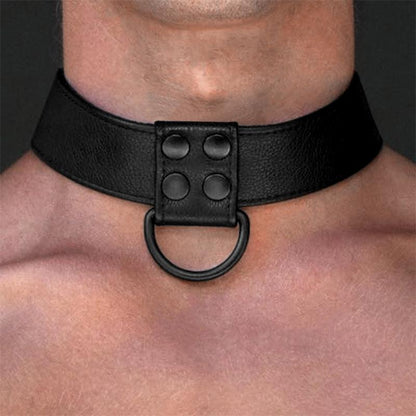 LOVETOY - COLLAR WITH LEASH BLACK MATT