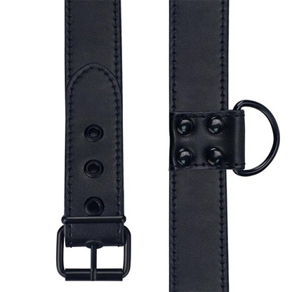 LOVETOY - COLLAR WITH LEASH BLACK MATT