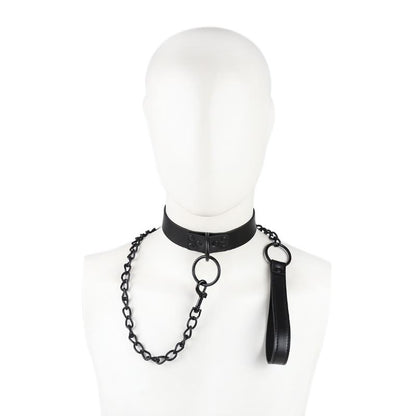 LATETOBED BDSM LINE - COLLAR WITH LEASH BLACK