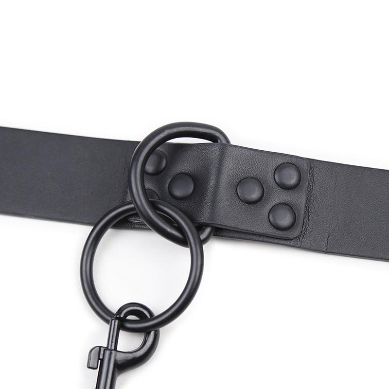 LATETOBED BDSM LINE - COLLAR WITH LEASH BLACK