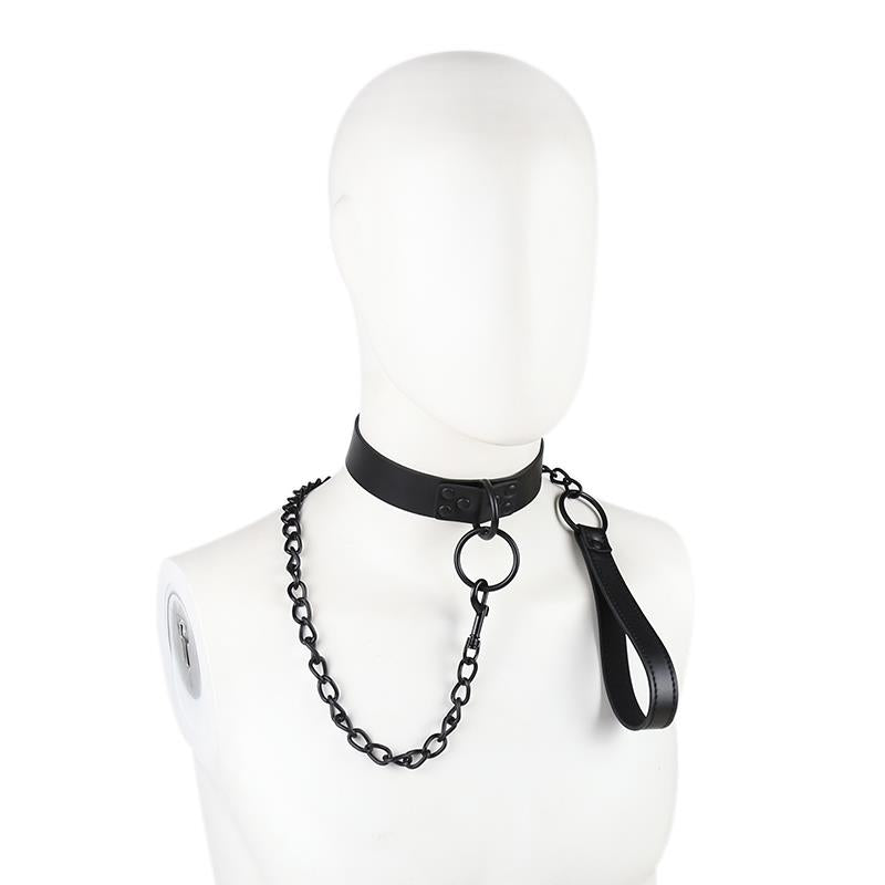 LATETOBED BDSM LINE - COLLAR WITH LEASH BLACK