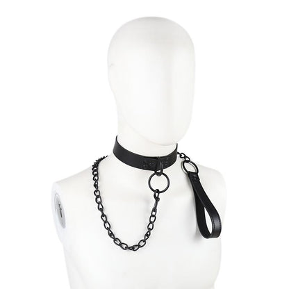 LATETOBED BDSM LINE - COLLAR WITH LEASH BLACK