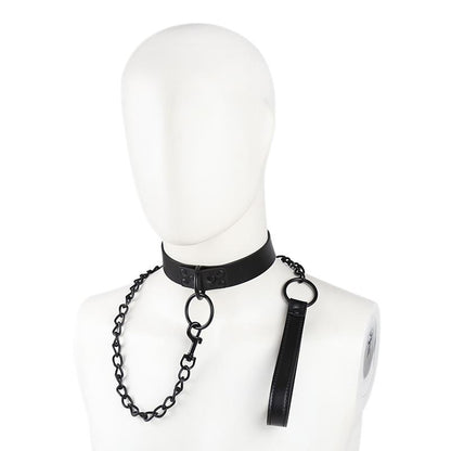 LATETOBED BDSM LINE - COLLAR WITH LEASH BLACK