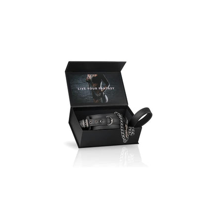 EASYTOYS - COLLAR WITH LEASH BLACK