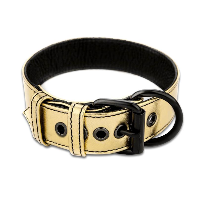 LOVETOY - COLLAR WITH LEASH BONDAGE GOLD