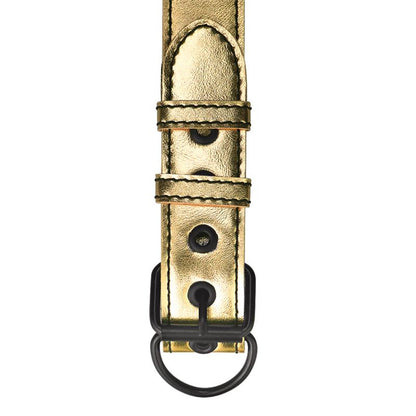LOVETOY - COLLAR WITH LEASH BONDAGE GOLD