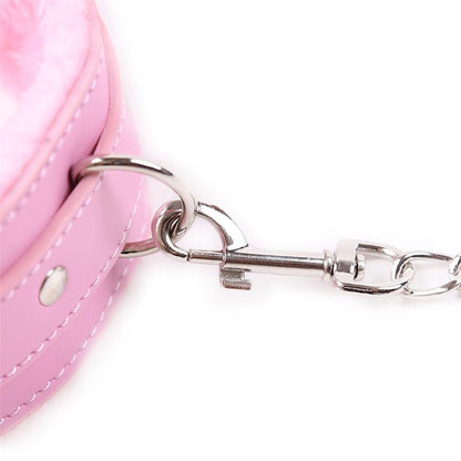 LATETOBED BDSM LINE - COLLAR WITH LEASH PASTEL PINK