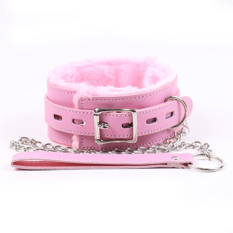 LIGNE BDSM LATETOBED - COLLIER AVEC LAISSE ROSE PASTEL