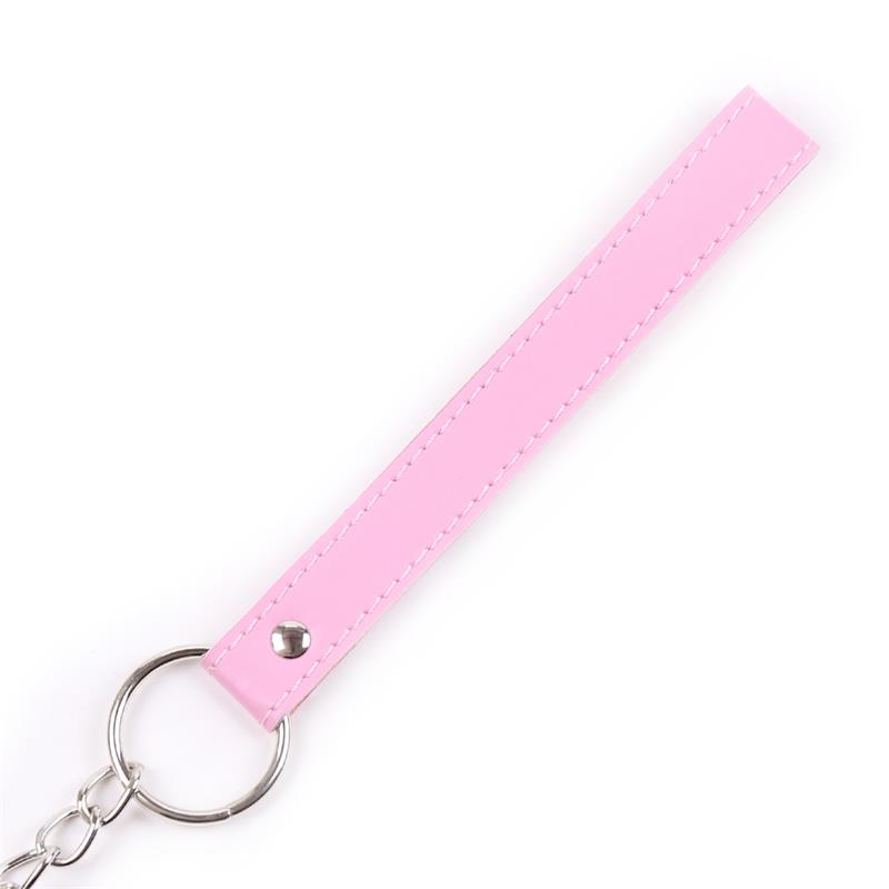 LATETOBED BDSM LINE - COLLAR WITH LEASH PASTEL PINK