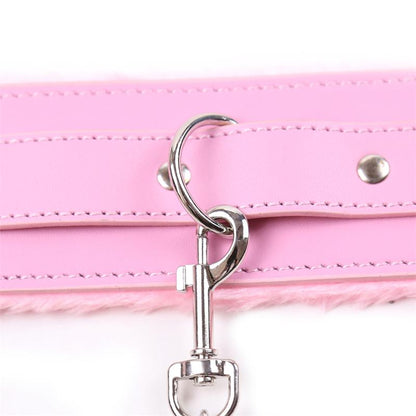 LATETOBED BDSM LINE - COLLAR WITH LEASH PASTEL PINK